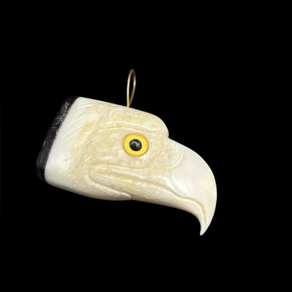 Vintage Alaskan Native Carved Eagle Head Pendant